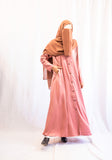 Vital Button Down Abaya - Peachy Pink