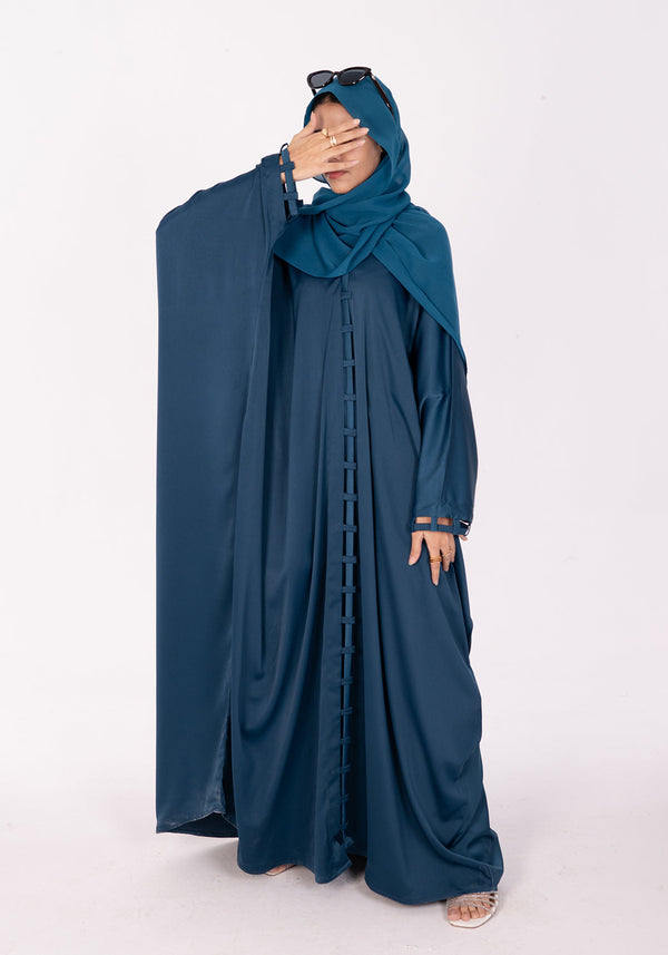 Teal Silk Abaya
