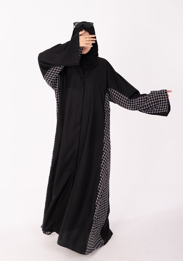 Black Checkered Abaya