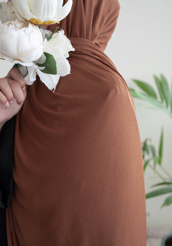 Caramel Brown Ribbed Jersey Hijab