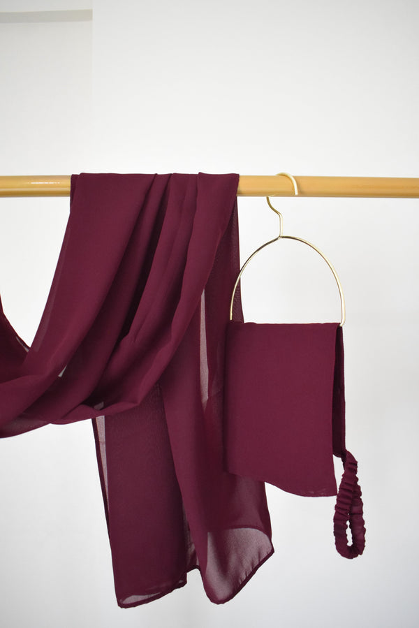 Burnt Maroon Hijab & Niqab Set