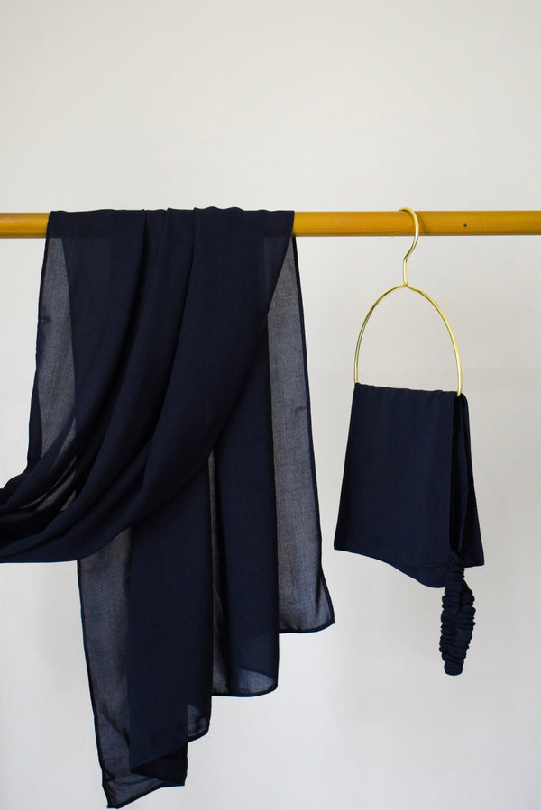 Dull Navy Hijab & Niqab Set
