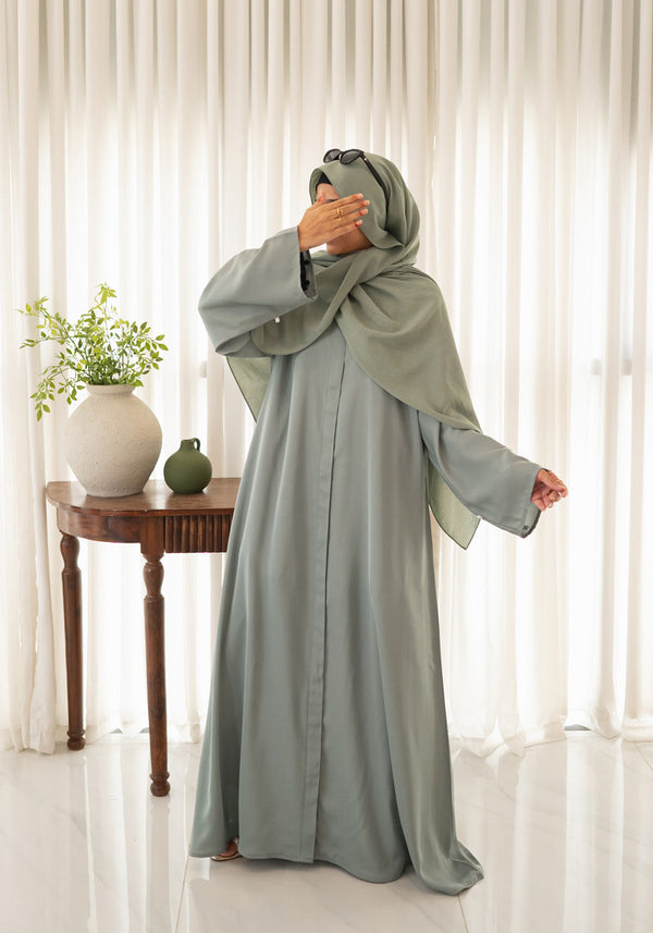 Mint Statement Sleeve Abaya Set