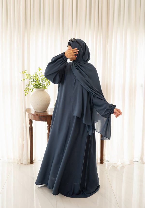 Ash Blue Basic Abaya Set