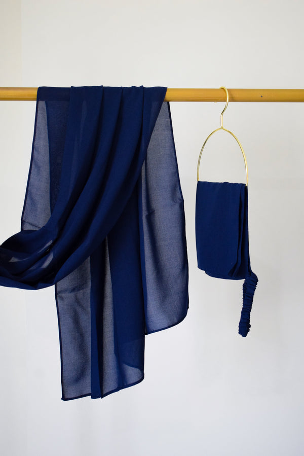 Ink Blue Hijab & Niqab Set