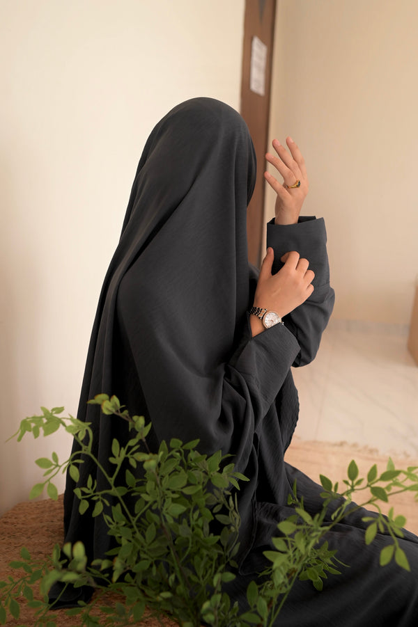 Grey Abaya & Khimar Set