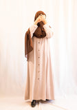 Vital Button Down Abaya - Almond