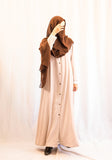 Vital Button Down Abaya - Almond