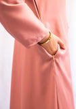 Vital Button Down Abaya - Peachy Pink