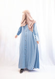 Vital Button Down Abaya - Dove Blue