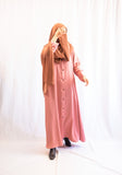 Vital Button Down Abaya - Peachy Pink