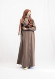 Brown Knit Abaya Dress